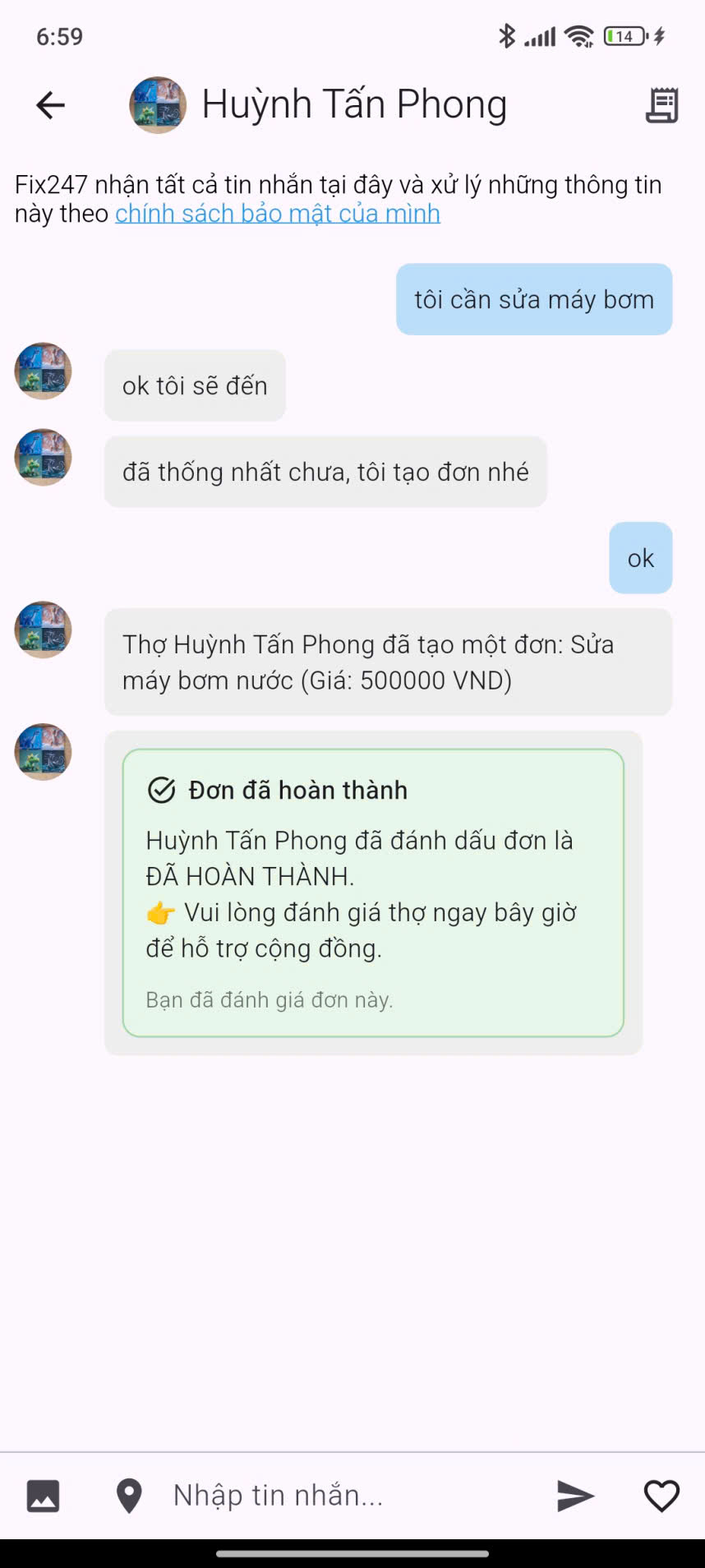 Màn hình chat